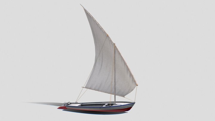 Felucca Sail Boat 3D Model