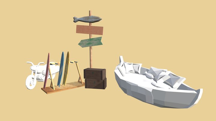 2 more detailed props 3D Model