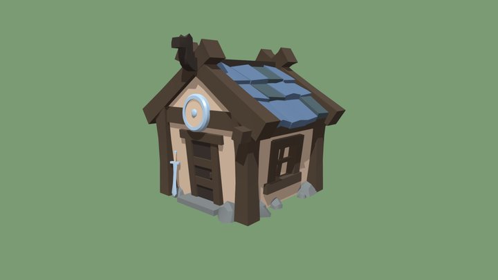 House in low poly style 3D Model