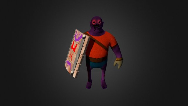 Goblin With Shield 3D Model