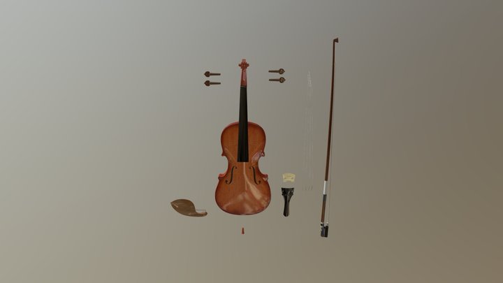 Violin Decompose 3D Model