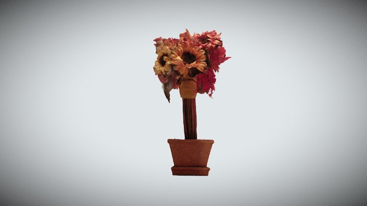 Flower Pot with Texture 3D Model