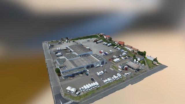 Garage et son parking 3D Model