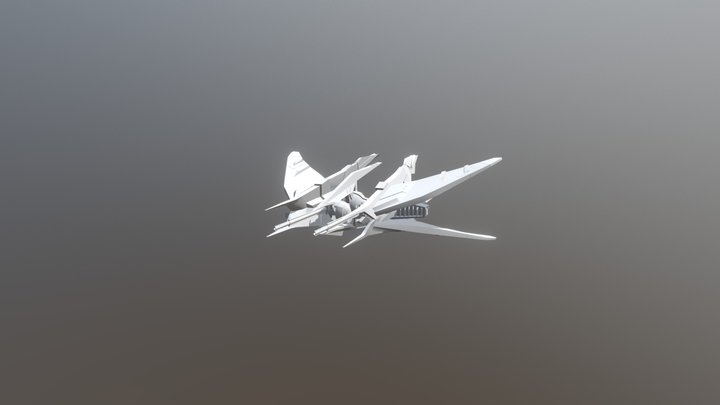 Optimized Movement Spaceship 3D Model
