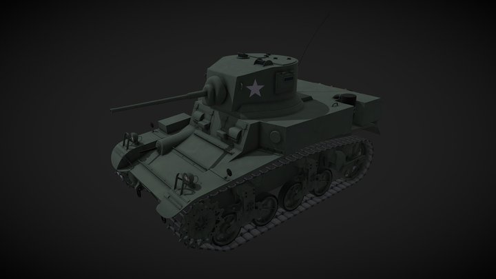 M3 Stuart 3D Model