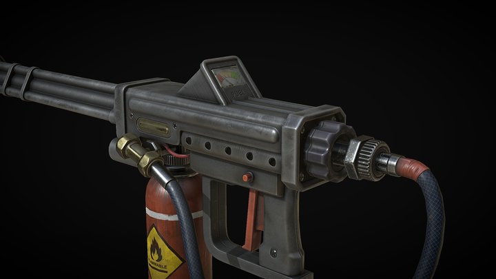 Military Flame Thrower - Rust 3D Model