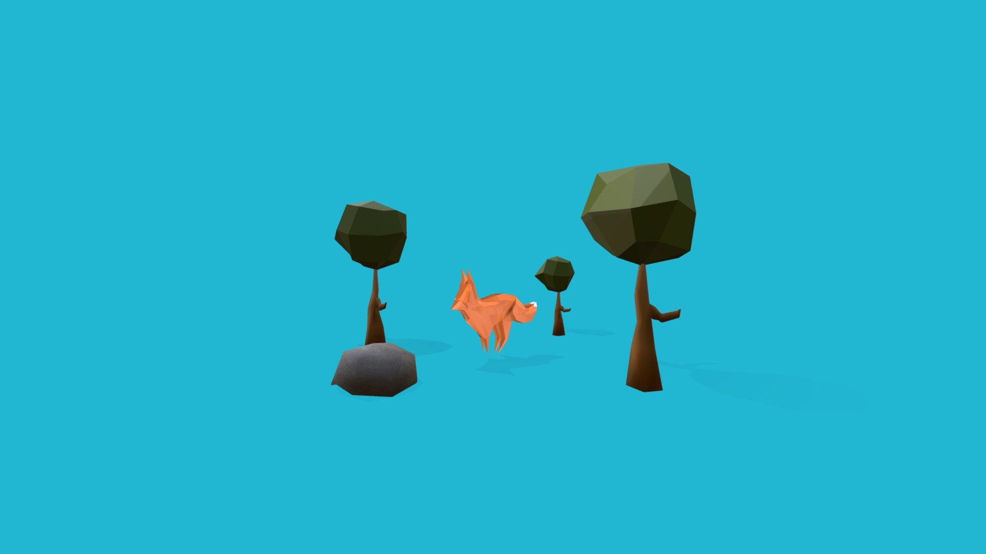 Fox Low Poly atomo