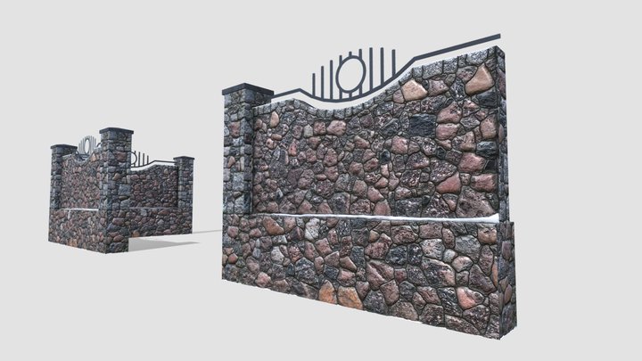 Fence 01 Section 3D Model