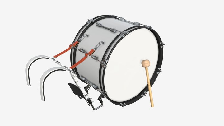 Marching Bass Drum with Carrier 24x12 3D Model