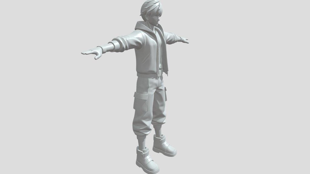 Stylized male 3D character in T-pose