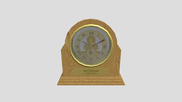 Low Poly Decorative Clock 3D Model