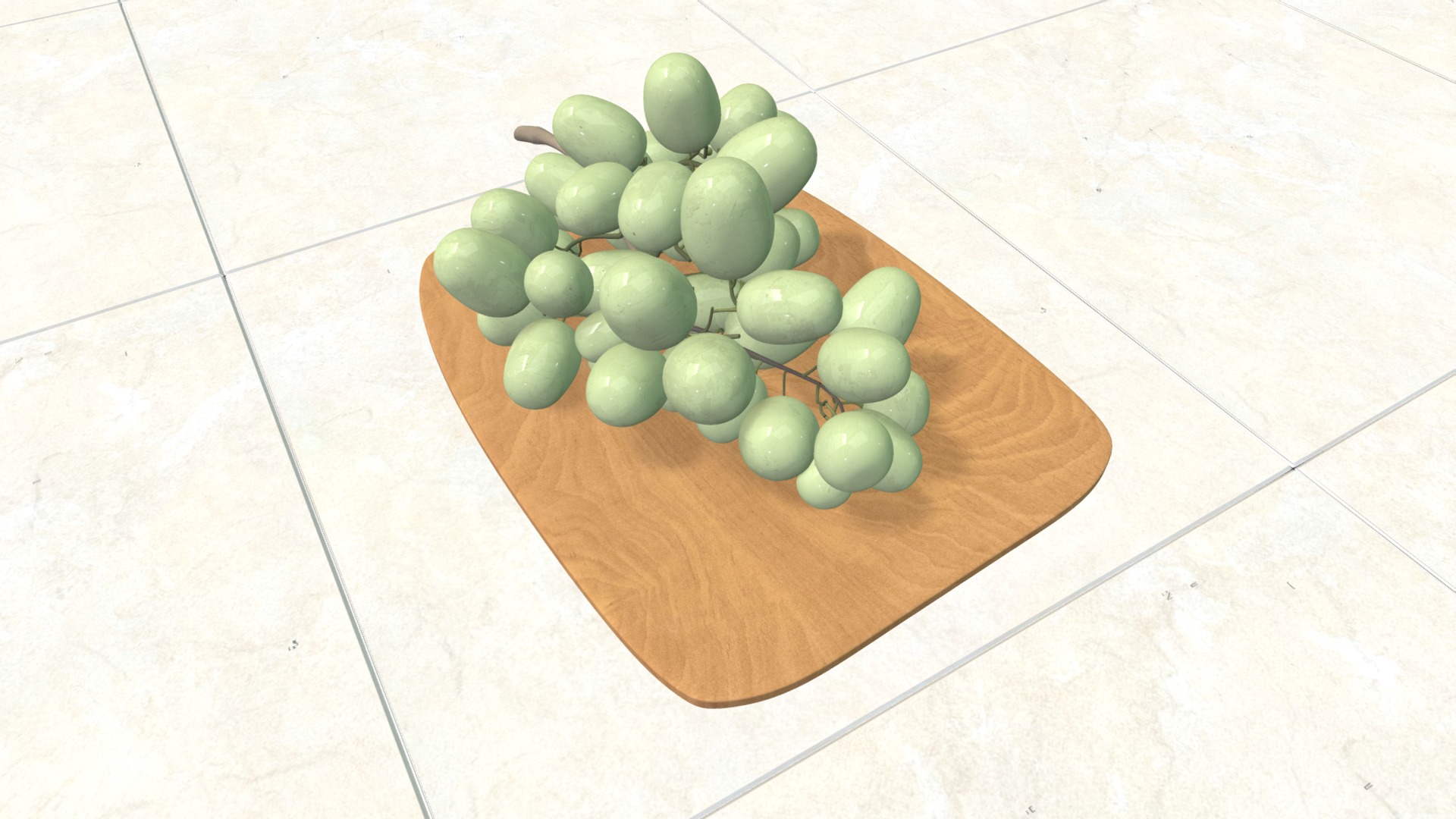 3D model Green Grapes - This is a 3D model of the Green Grapes. The 3D model is about a bowl of green olives.