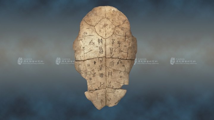 帶卜辭龜腹甲 Inscribed Turtle Plastron 3D Model