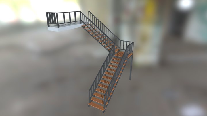 Exterior Stairs 02 3D Model