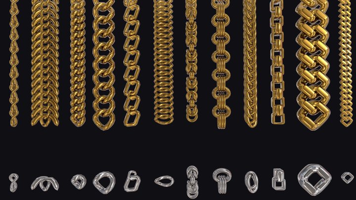 Chain Jewelry set 3D Model