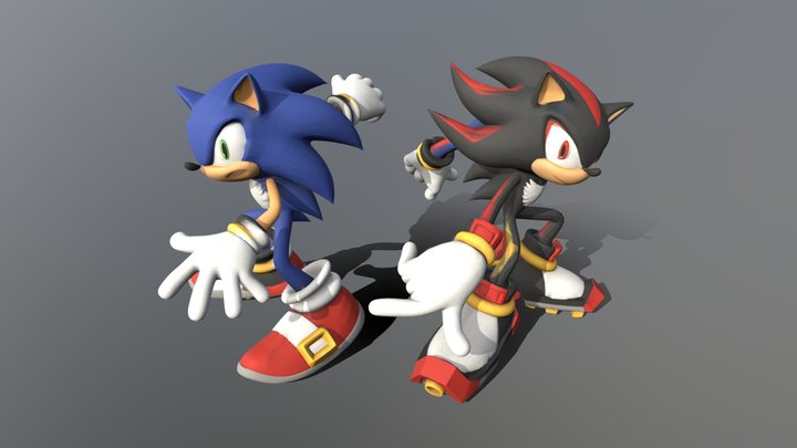 Sonic & Shadow - 3d model