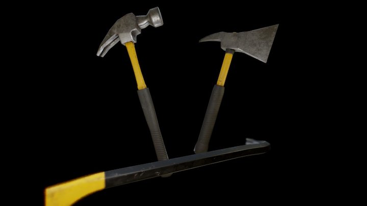 FP Axe Hammer Crowbar 3D Model
