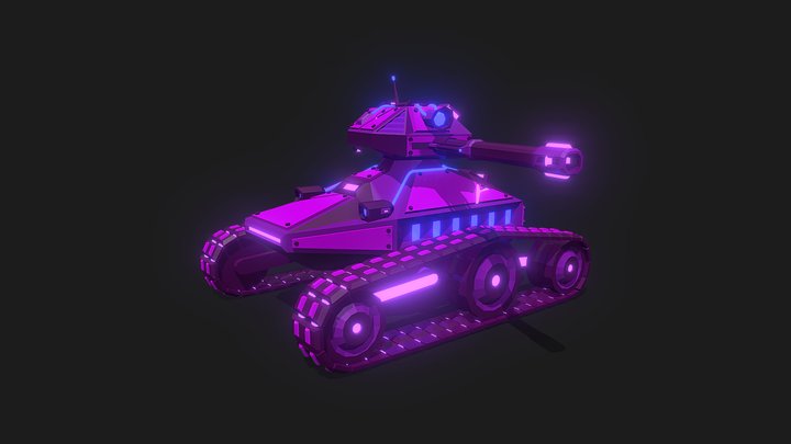 Synthwave tank 3D Model