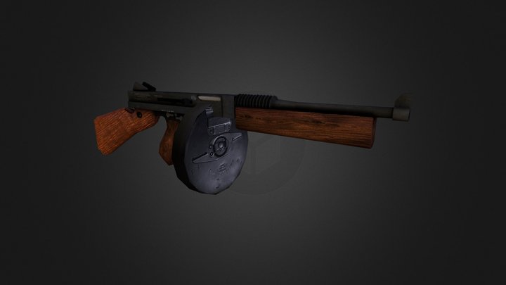 Thompson Machine Gun 3D Model