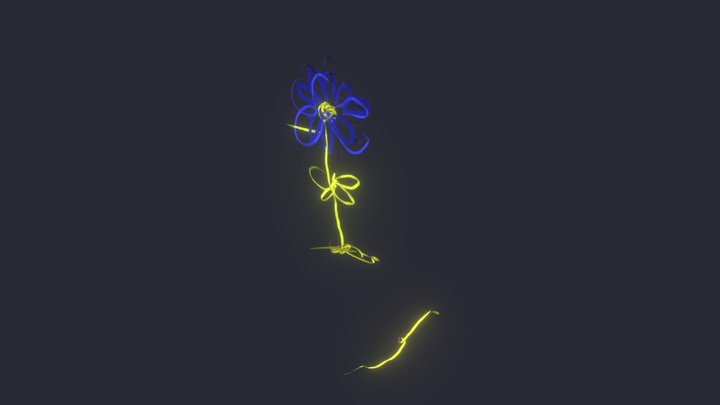 neon glowing flower 3D Model