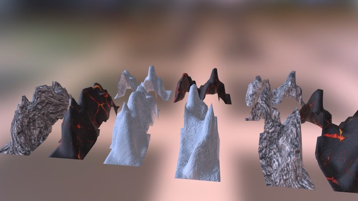 Terrain Walls 3D Model