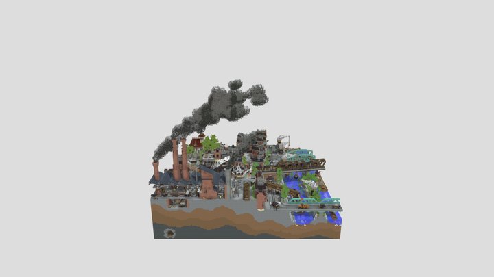 european city district around 1900 3D Model