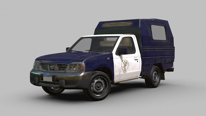 Nissan Pickup  Egyptian Police Car (BOX) 3D Model