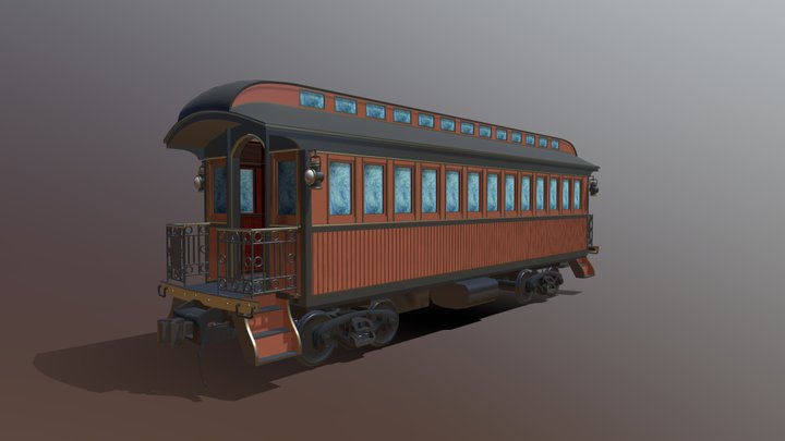 1890's Train Car 3D Model