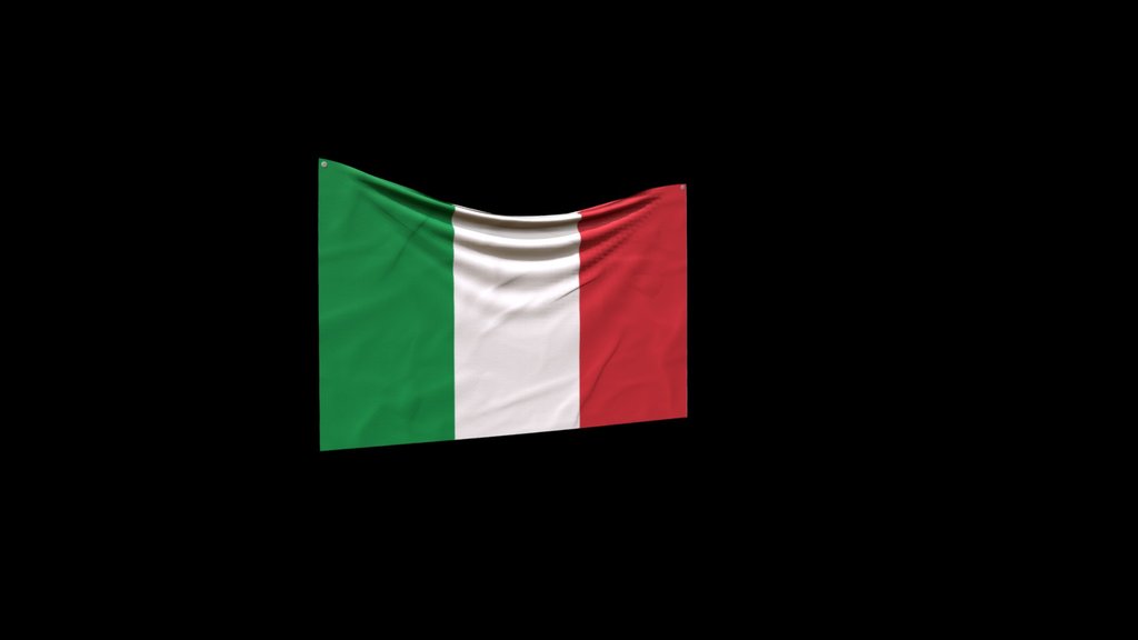 Hanging Italian Flag Free Game Ready Model