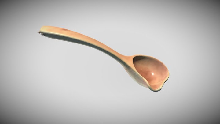 Wooden Ladle Spoon 3D Model