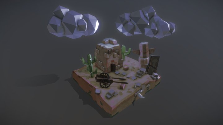 Desert Vignette CLOUDY – Free 3D Model STL