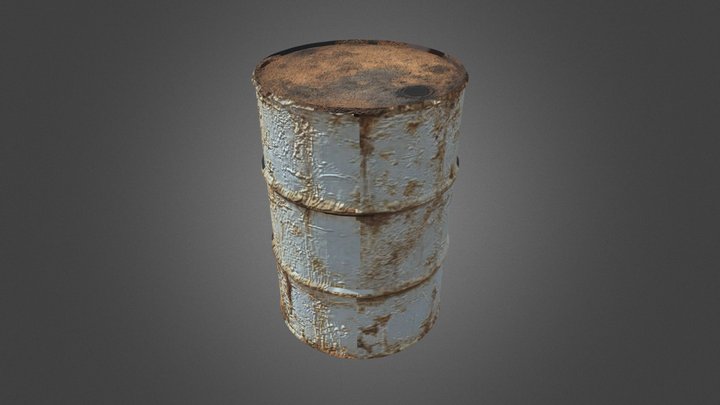 бочка_металлическая metal_barrel 3D Model