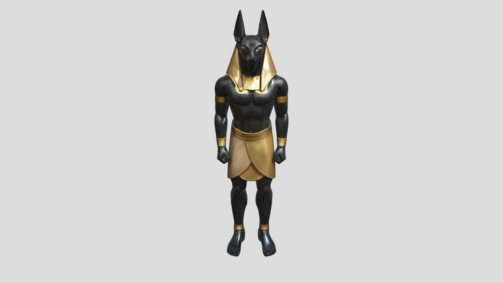 Anubis-like humanoid statue