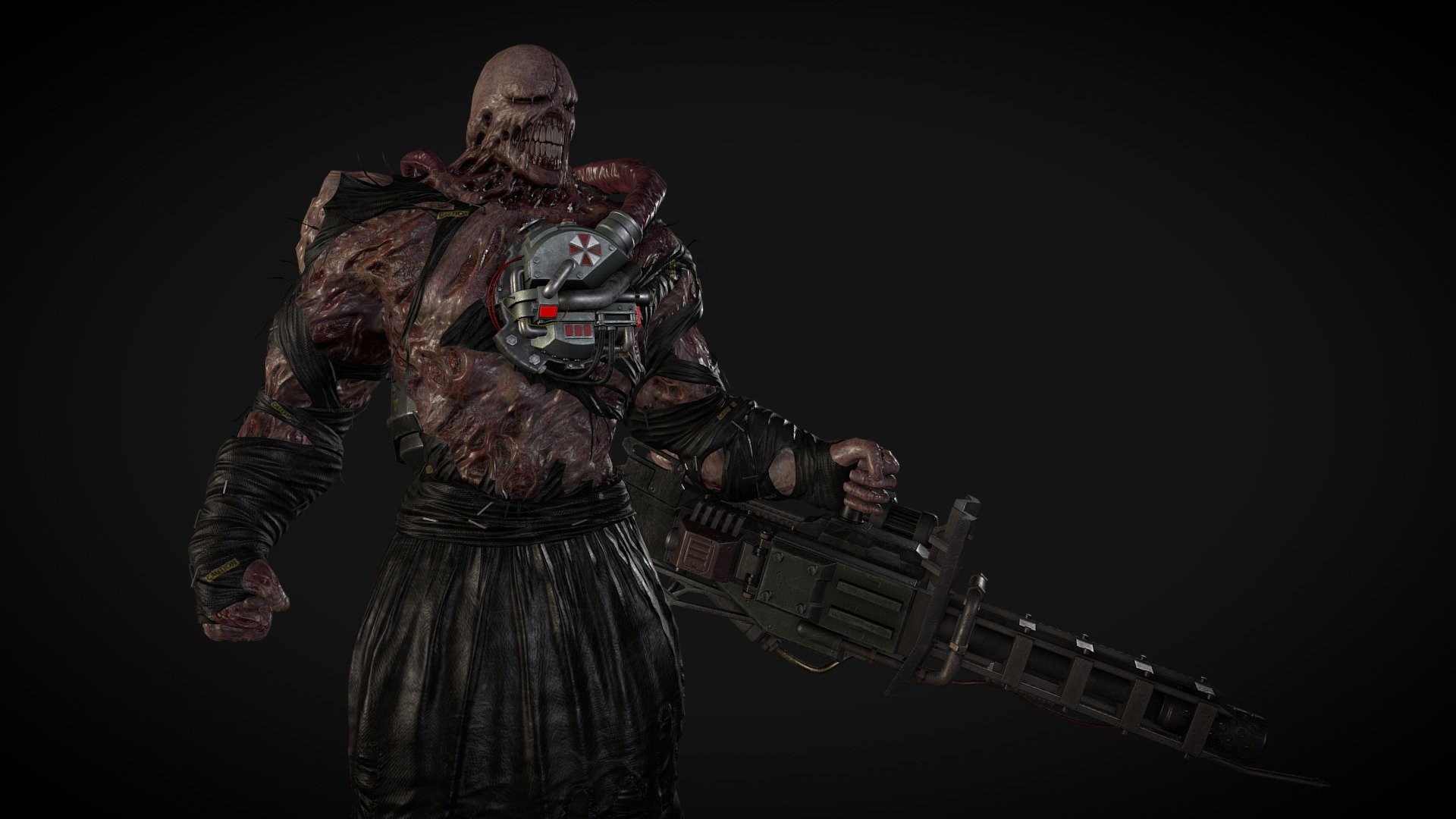 My study and fanart of Nemesis from Resident evil 3 Remake Sculpted with Zb...