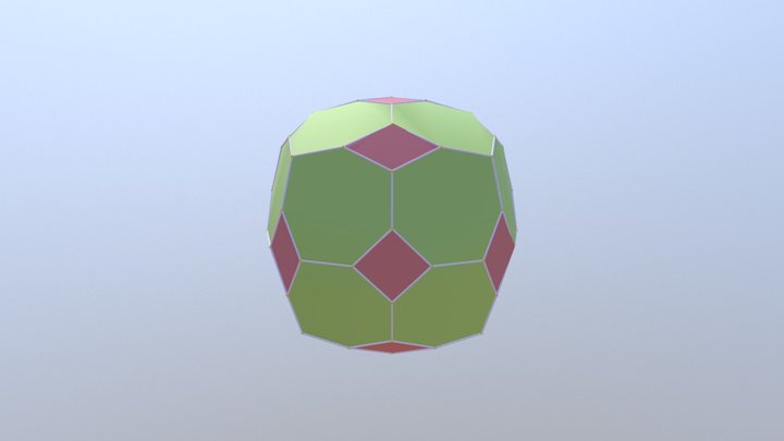 Equilateral Polyhedron with Heptagons, S4 x I 3D Model
