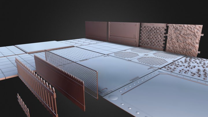 Walls And Floors and fences 3D Model