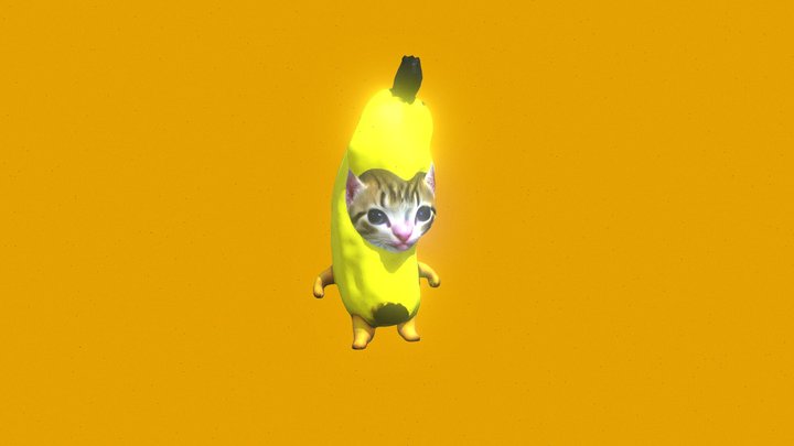AI Made Banana Cat (Gangnam Style) 3D Model