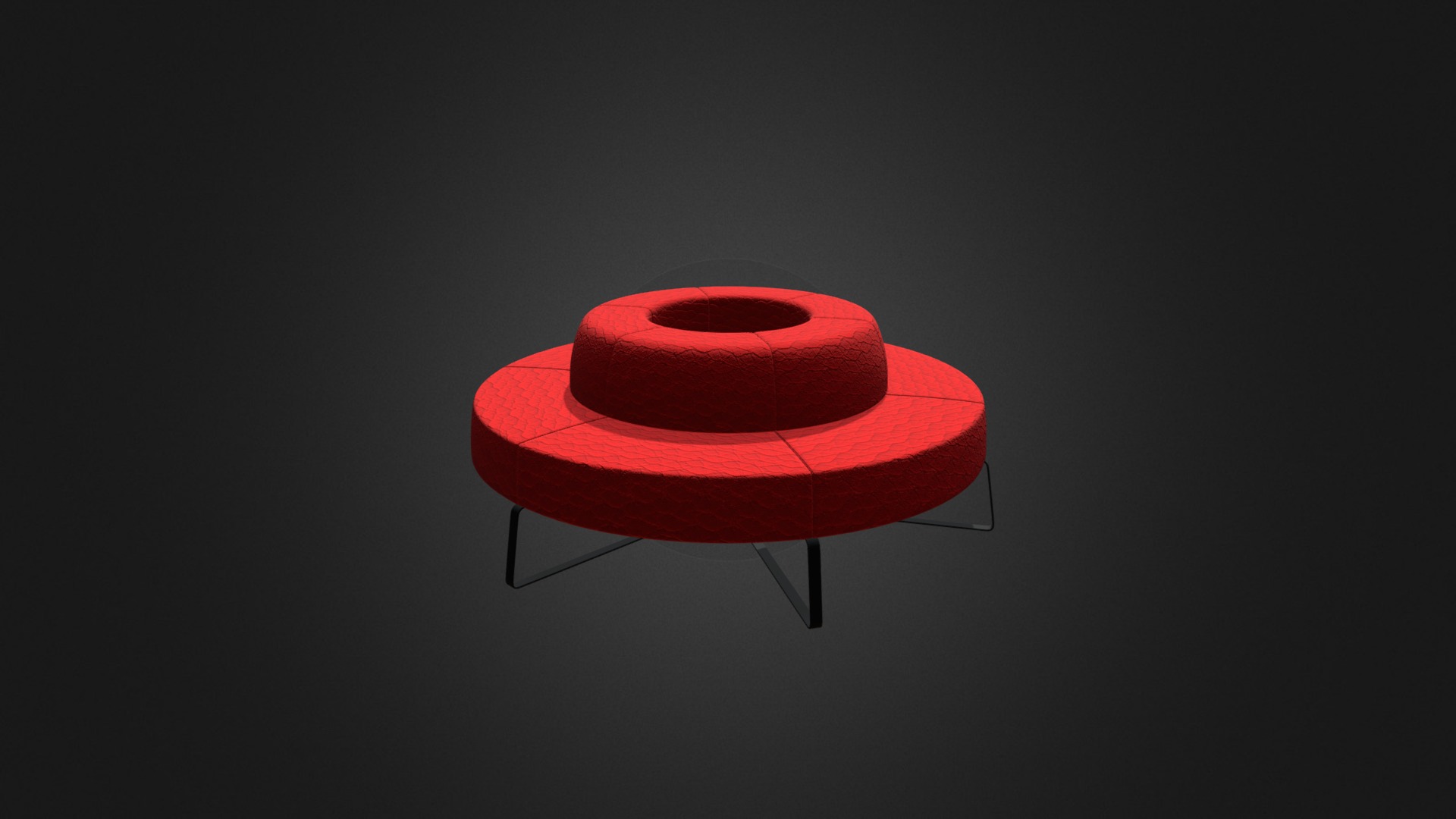 3D model Red Leather Waiting Sofa D Model - This is a 3D model of the Red Leather Waiting Sofa D Model. The 3D model is about a red chair with a black background.