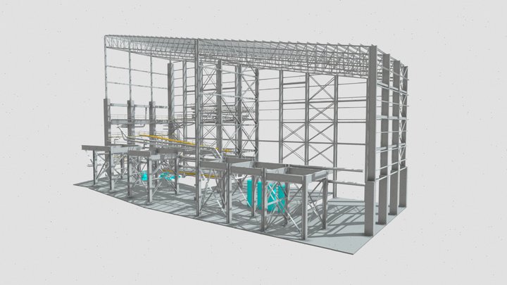Mine Plant Digital Twin from 3D Laser Scanning 3D Model