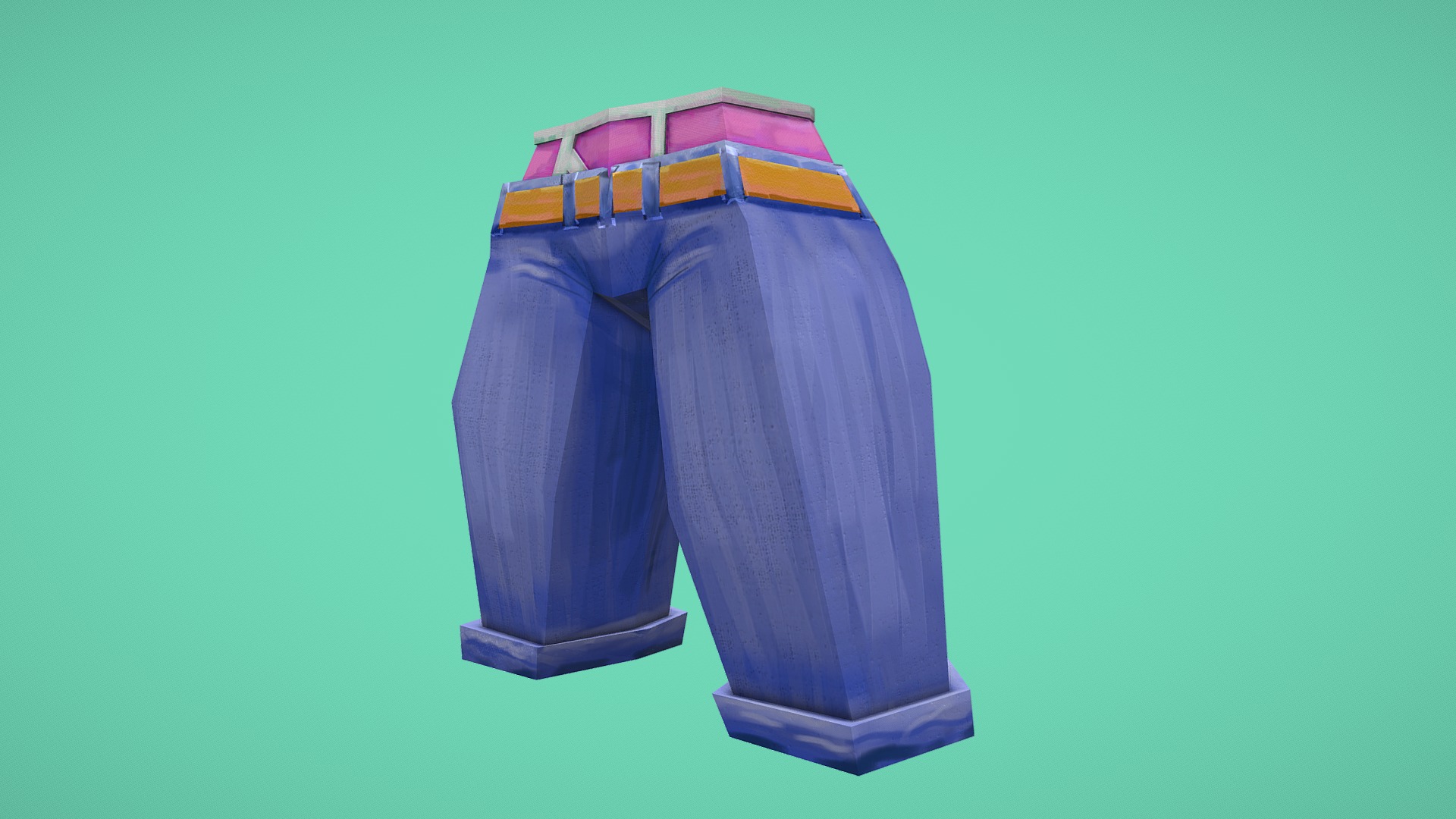 3D model Pants - This is a 3D model of the Pants. The 3D model is about a blue and yellow toy.