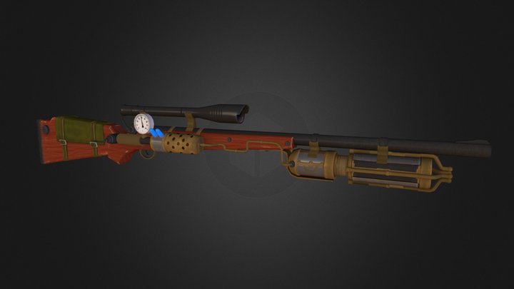 Steampunk Rifle Gun 3D Model