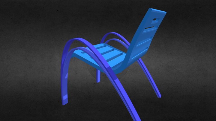chaise-bleue 3D Model