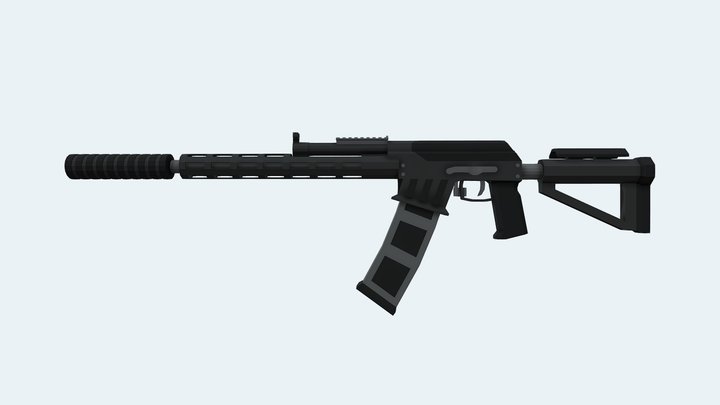 Low poly competition shotgun 3D Model