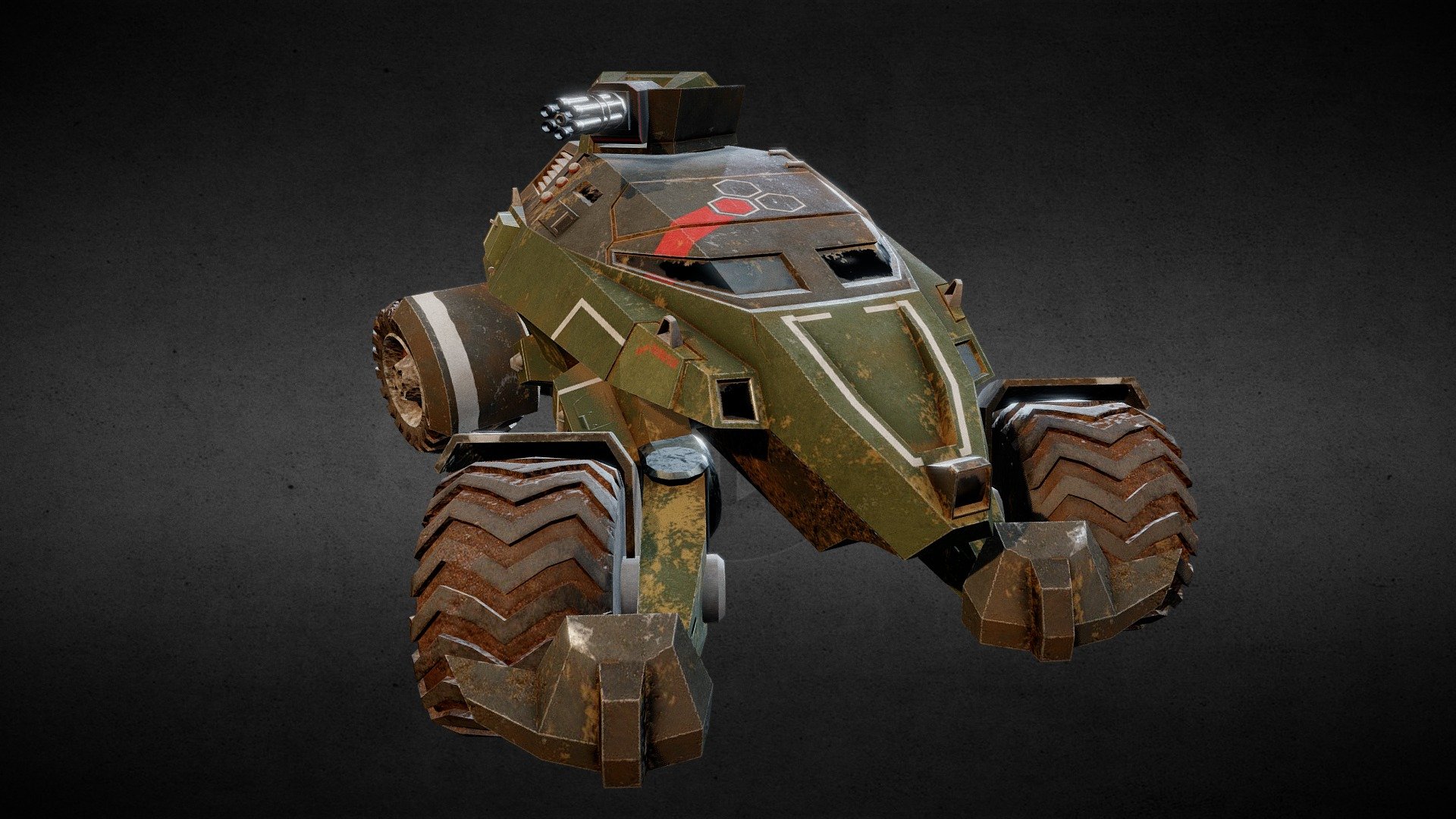 Low Poly Sci-fi Military Vehicle