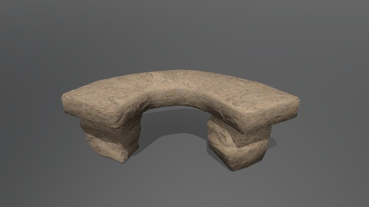 Stone Bench 3D Model