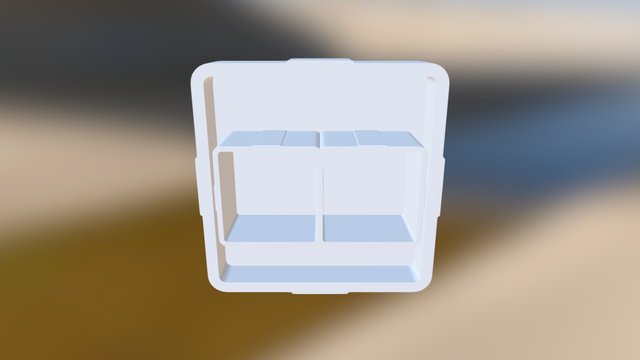 Square 2 Food Pet Dish 3D Model