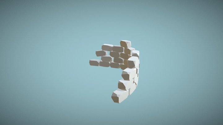 Big Ruin Wall 3D Model