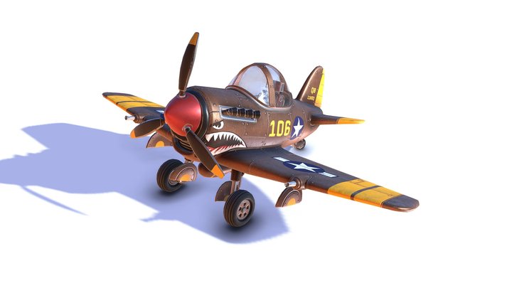 CartoonAirplane 3D Model