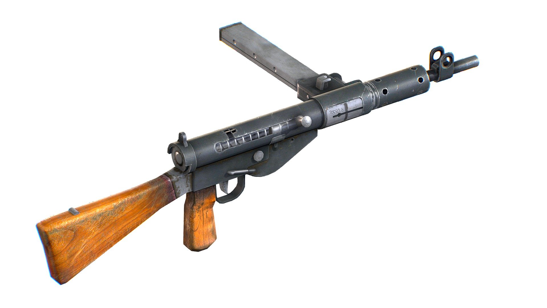 British Sub Machine Gun Sten Mk V 1944 Buy Royalty Free 3d Model By