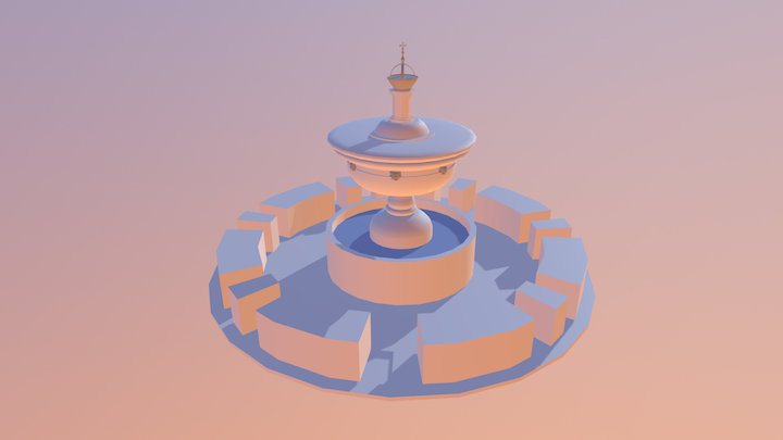 Fonte da praça do Giraldo Évora 3D Model